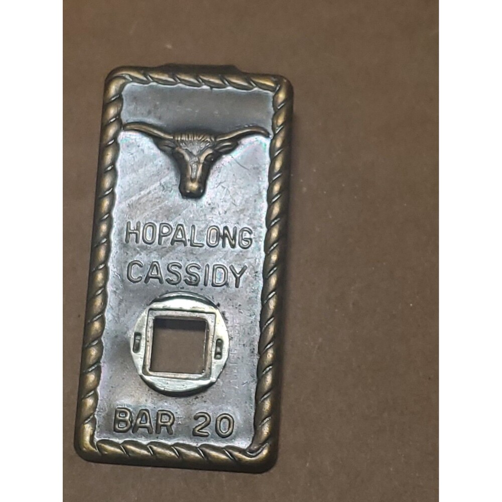 Vtg 1950 Hopalong Cassidy Bar 20 Brass Money Clip Belt Longhorn West Ice cream